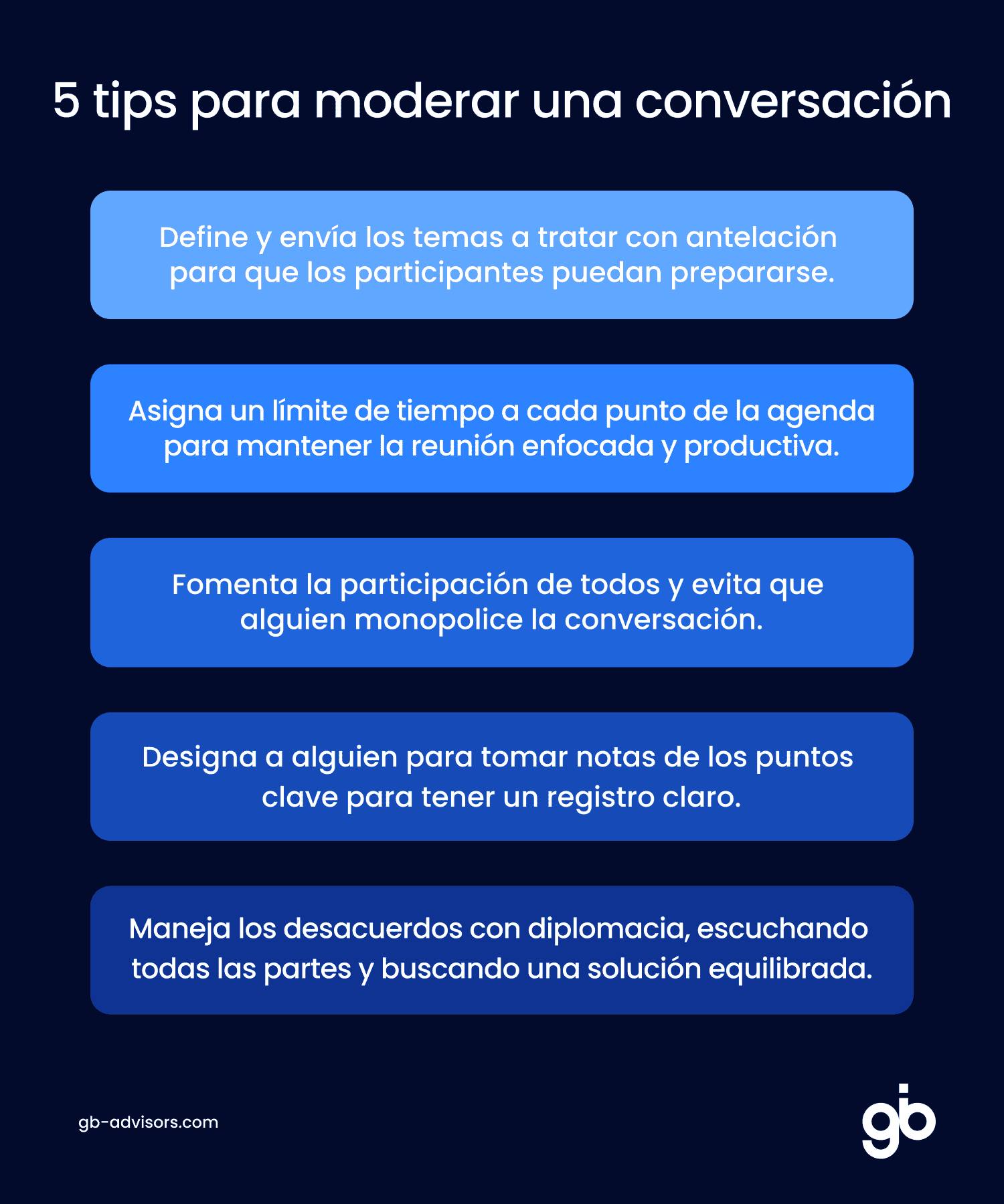 5 tips para moderar una conversación