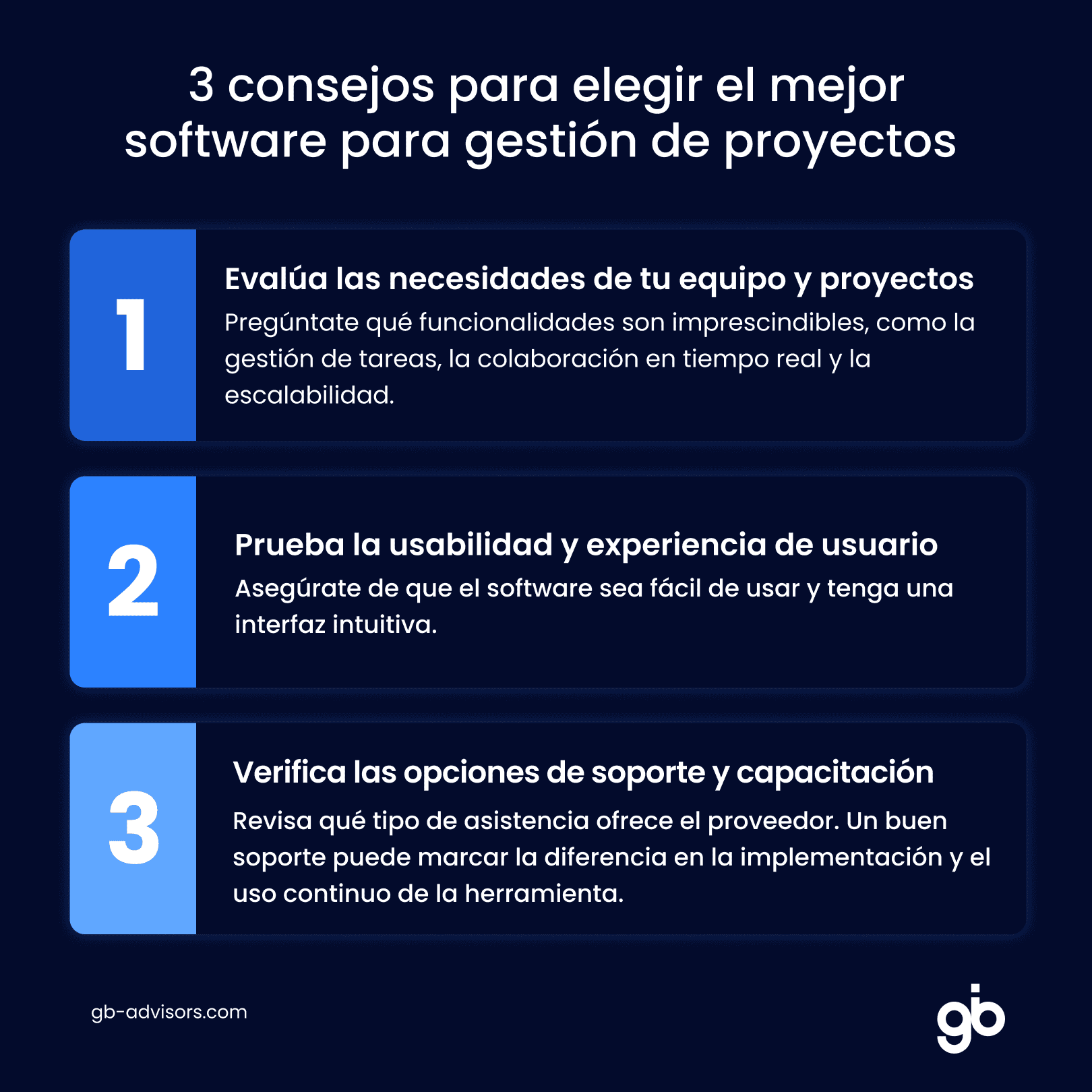 3 consejos para elegir el mejor software de gestión de proyectos