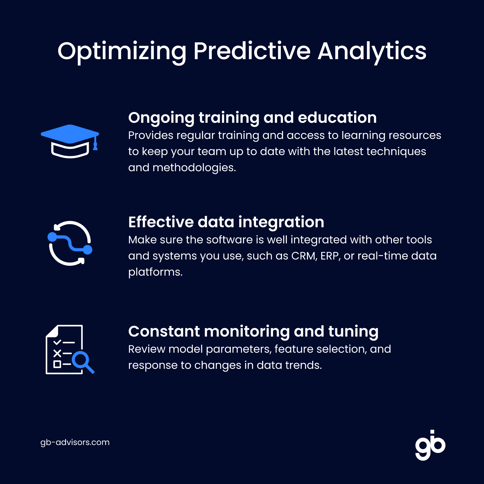 Optimize predictive analytics