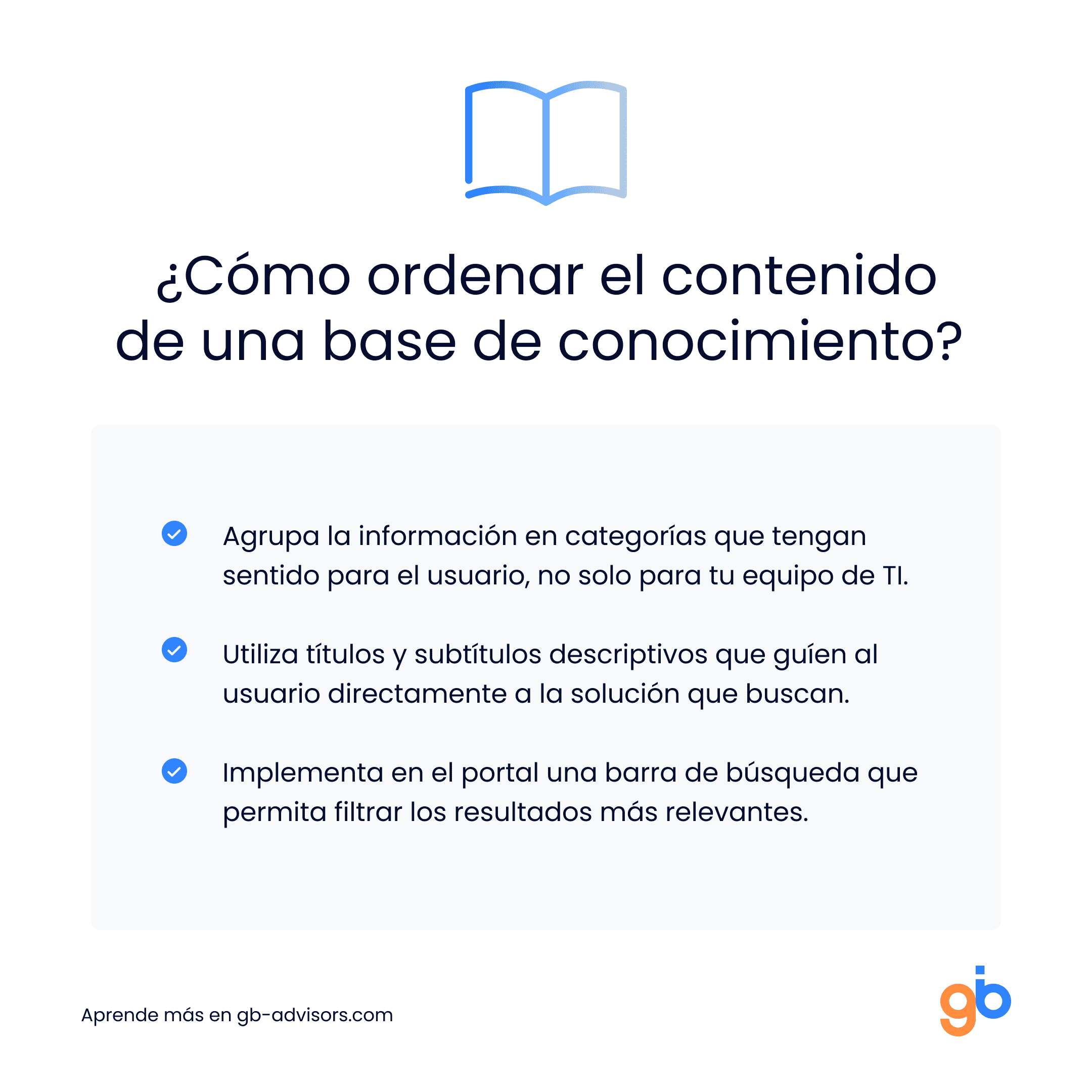 Tips para ordenar el contenido de un portal de autoservicio