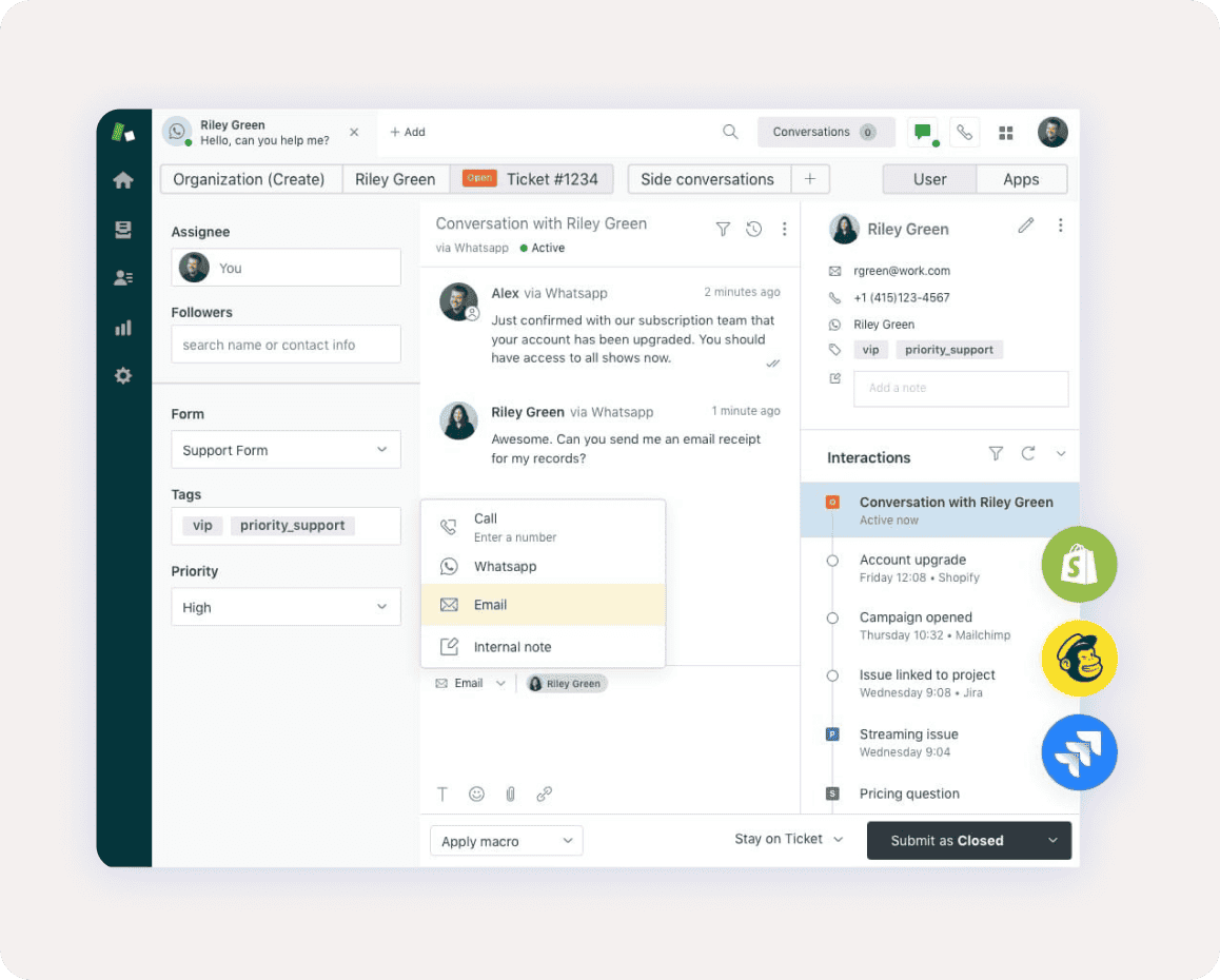 Channels in Zendesk. Ticketing systems